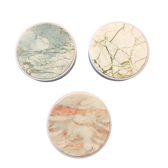 Pop Socket Lot For Cell Phone Case  Marble Look Peach Gray Blue X3 NIP - Picture 1 of 3